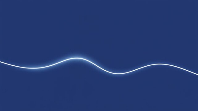 Glowing white wave line undulating across a dark blue background