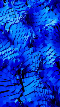 Blue background with wavy stripes for technology design use
