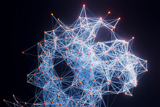 Glowing Abstract Network Sphere Structure