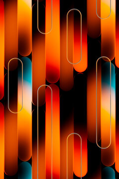 Vibrant Orange Abstract Diagonal Geometric Pattern With Rounded Bars 