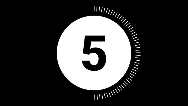 10 second countdown with circle animation, 10 to 0 animation countdown. 4K video