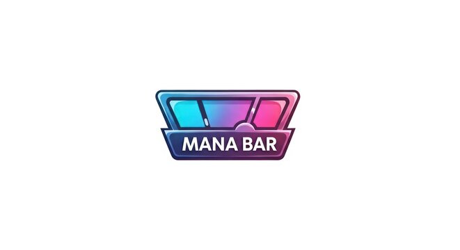 Neon cyberpunk mana bar for futuristic gaming hud