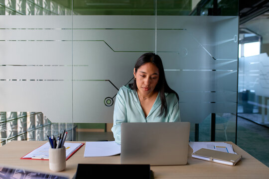 Businesswoman in her work environment
