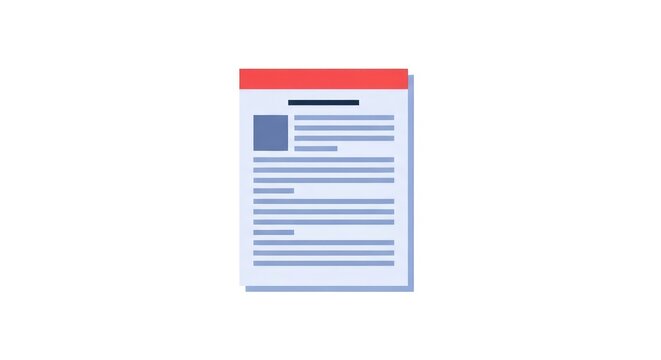 Medical record document icon with red header