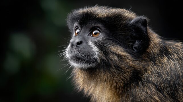 Close-Up Portrait of a Curious Monkey in a Natural Environment
