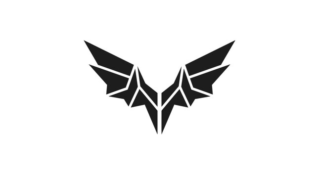 Minimalist Geometric Wing Logo Symbol