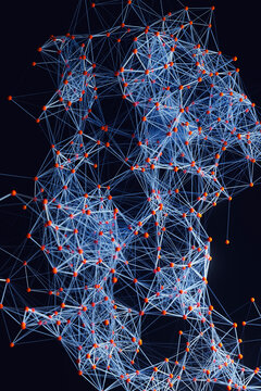 Vertical Abstract Digital Network Structure