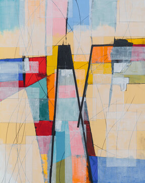 An abstract watercolor and ink painting.