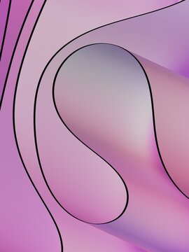 Abstract Design With Curves in Pink and Purple Shades