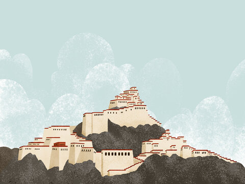 Potala palace in tibet standing on a hill