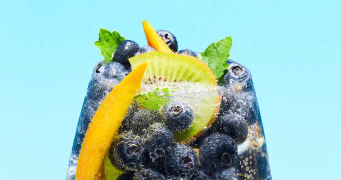 Closeup of Bubbly Fruit Drink 