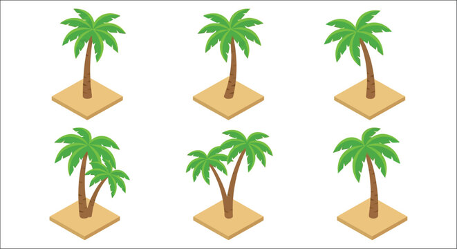 palm trees on sandy bases vector illustration tropical beach landscape