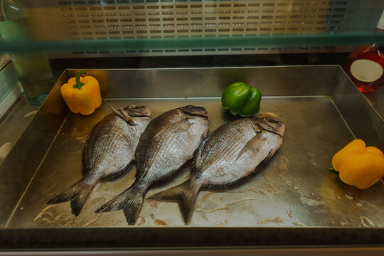 Fish on display in the restaurant on Madeira island, Portugal 