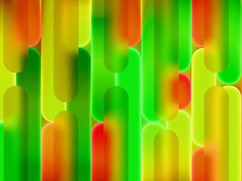 Colorful Abstract Design With Green and Orange Shapes on a Background