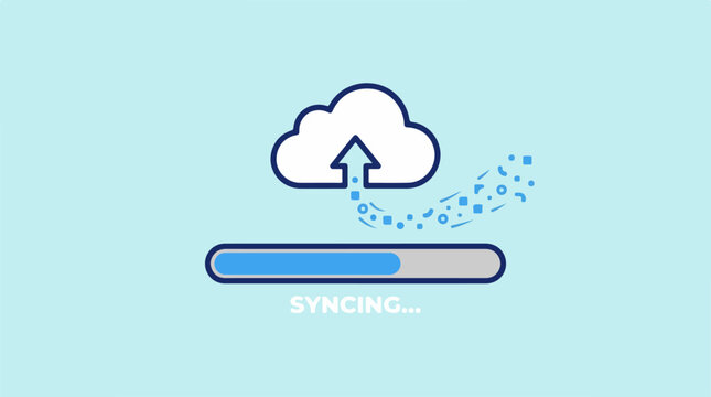 Cloud Data Sync Loading Icon.