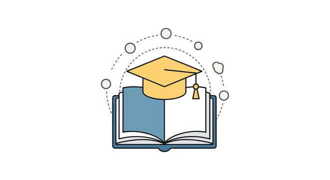 Graduation Cap on Book.