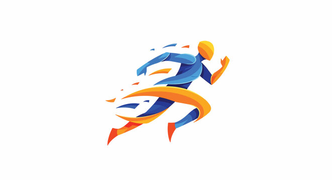 Dynamic Abstract Runner Motion Graphic Art.