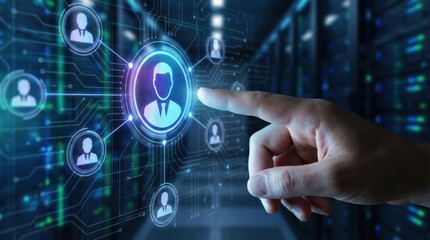 Fototapeta premium AI powered customer support and marketing automation improve workflow by integrating digital tools for faster response and better service