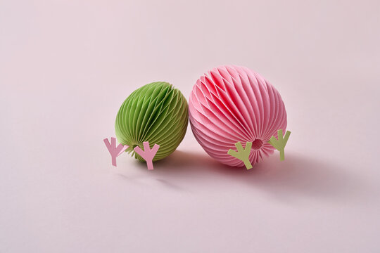 Paper spring craft funny easter egg duo