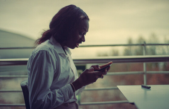Checking Phone Outdoors