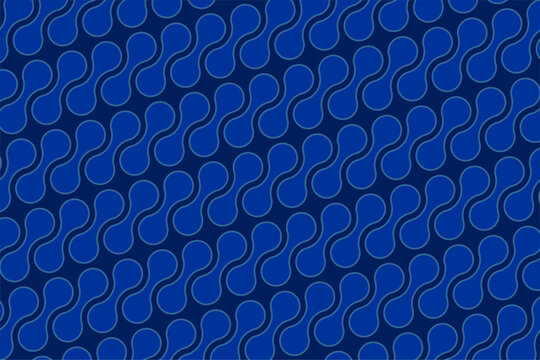 Indonesian traditional blue batik parang seamless pattern vector illustration, abstract geometric lines fabric texture background eps template
