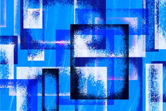 Blue Geometric Abstract Grid.