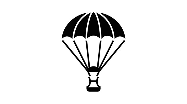 Minimalist Parachute Icon with Hourglass Concept