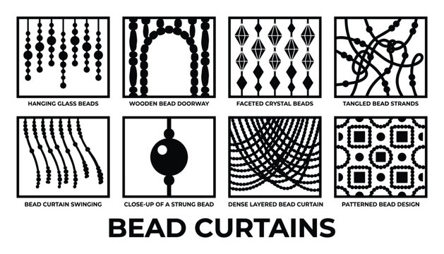 Bead curtains hanging glass beads faceted crystals beaded doorway curtains patterned designs tangled strands decor.