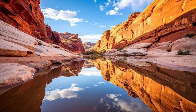 Monolithic Mirror Canyon- -A deep canyon made entirely of mirror-polished black 