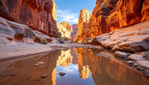 Monolithic Mirror Canyon- -A deep canyon made entirely of mirror-polished black 