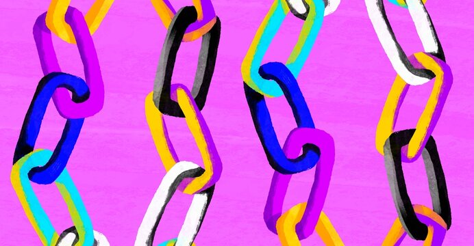 Colorful Chain Links &ndash; Unity and Teamwork Concept