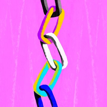 Colorful Chain Links &ndash; Unity and Teamwork Concept