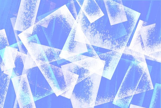 Translucent Glass Shapes In Blue.