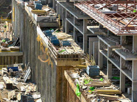 Steel Roof Framework and Concrete Building Structure
