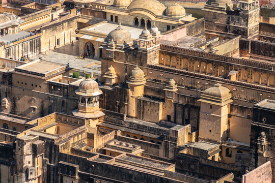 Historic Indian palace architecture with domes and courtyards