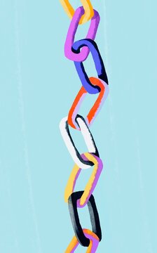 Colorful Chain Links &ndash; Unity and Teamwork Concept