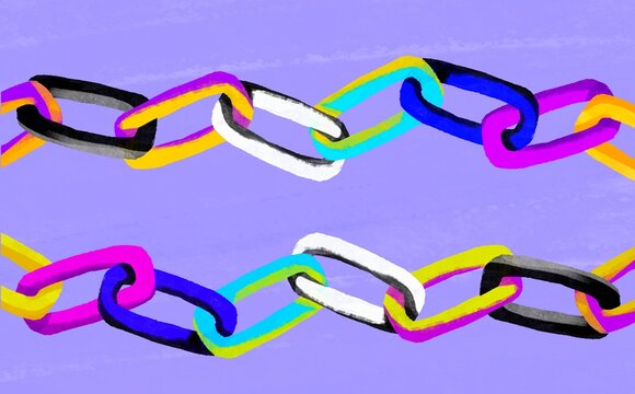 Colorful Chain Links &ndash; Unity and Teamwork Concept