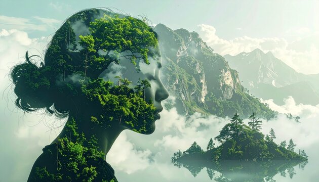 Double-Exposure Urban Jungle- -An artistic double-exposure photograph 