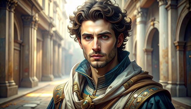 Renaissance Cyber-Graft- -A classical Renaissance oil portrait 