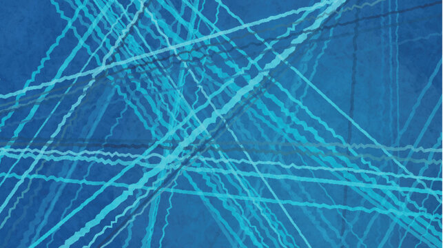 Abstract Blue Background with Wavy Intersecting Lines