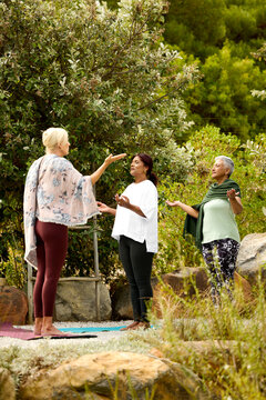Group practice Yoga Outside in Nature