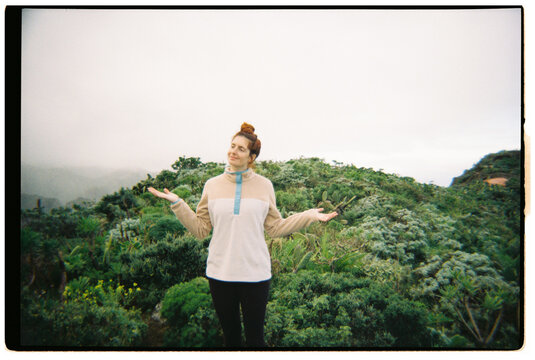 Woman in the mountain in Tenerife 