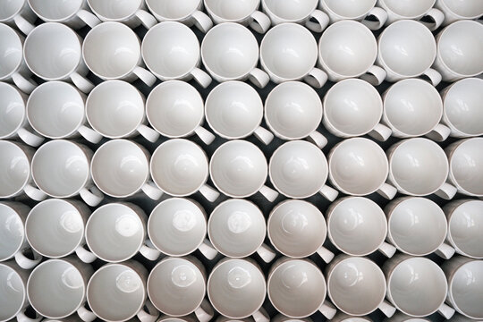 Stacked White Coffee Cups Pattern