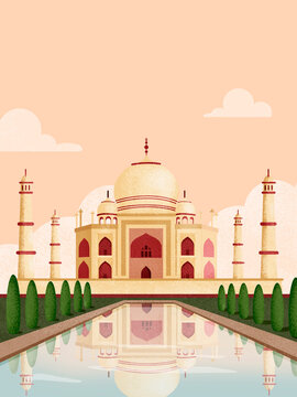 Taj mahal mausoleum india travel destination reflecting