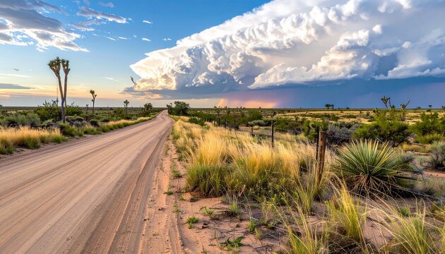 Horizon- -An expansive landscape shot of an open prairie under 