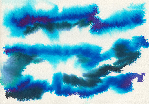 Abstract ink illustration in blue