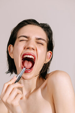 Lady with lipstick