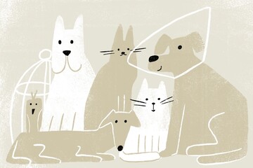 Illustrations of pets