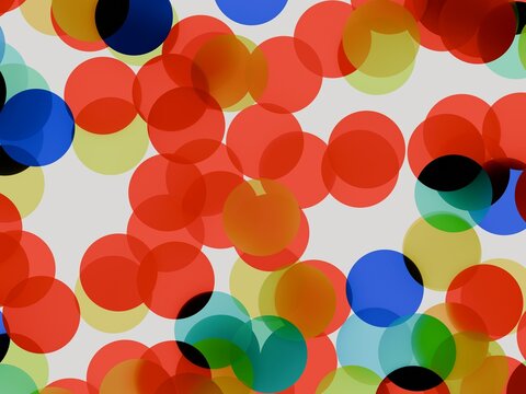 Colorful Circles Scattered on a Light Background in a Random Pattern