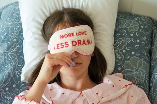 Wearing sleep mask for rest and recovery